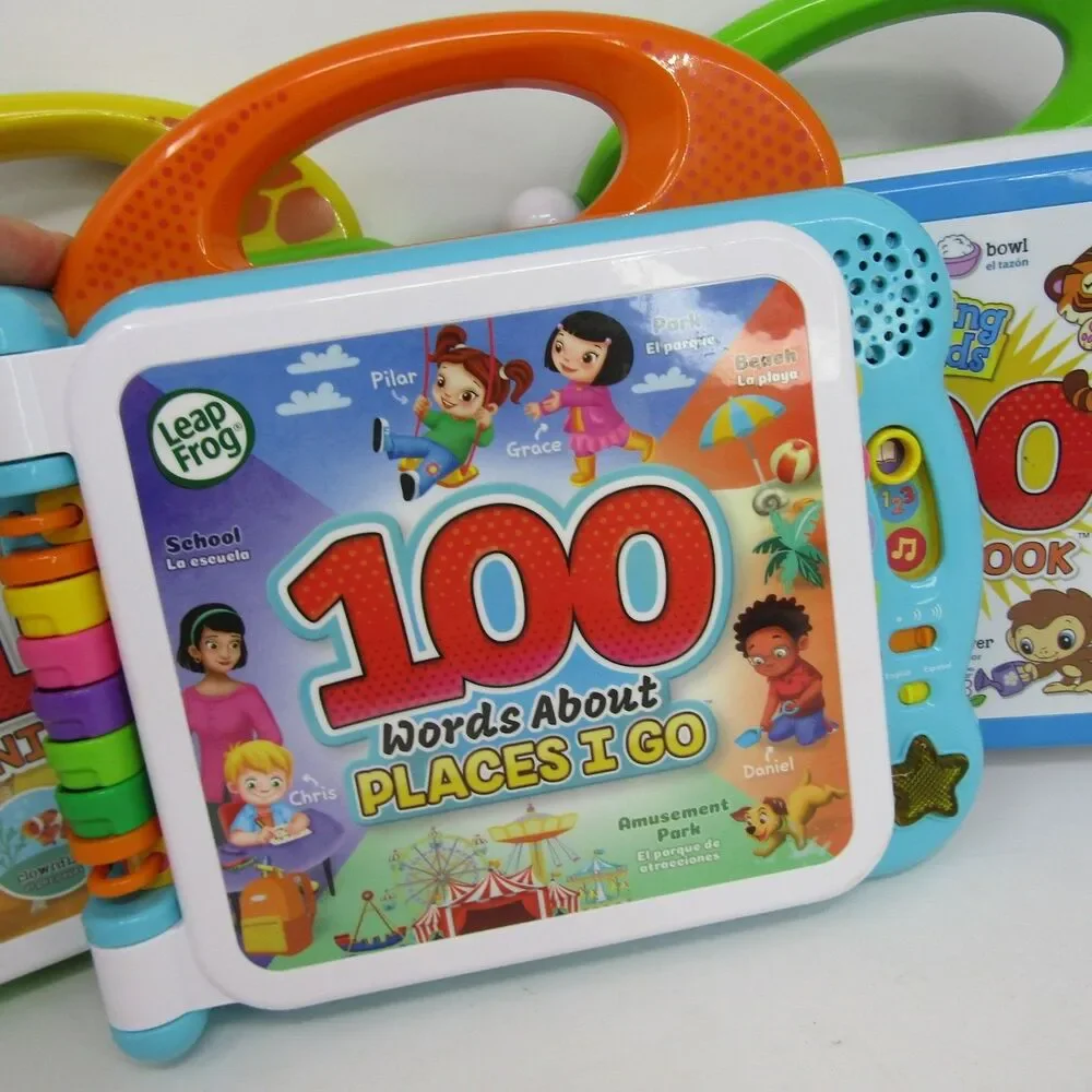 LeapFrog 100 Words Book Lot 3 Learning Friends Animals Places I Go Electronic